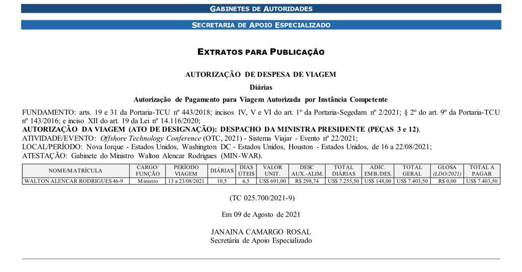 Ministro do TCU vota do celular enquanto fatura US$ 7,4 mil em diárias