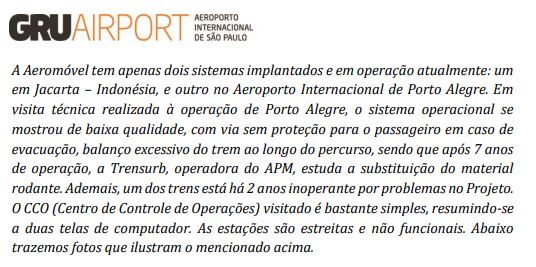 Governo viu exigência de segurança como entrave em contrato de aeromóvel no aeroporto de Guarulhos
