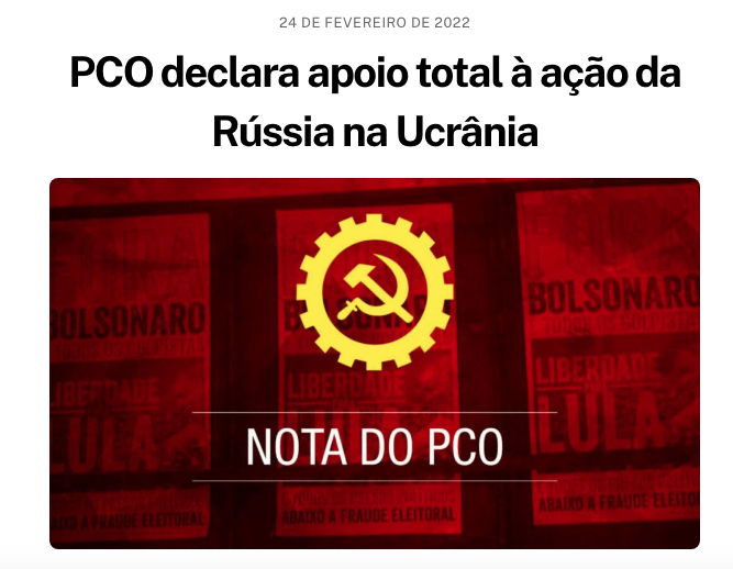 Partido da Causa Operária apoia invasão da Rússia na Ucrânia