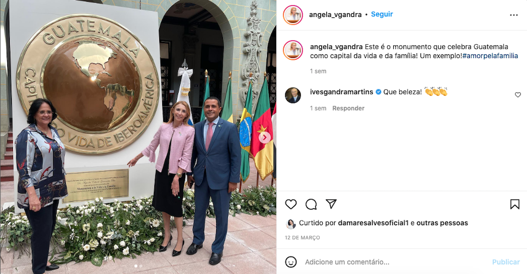 Secretária Nacional da Família durante evento na Guatemala.