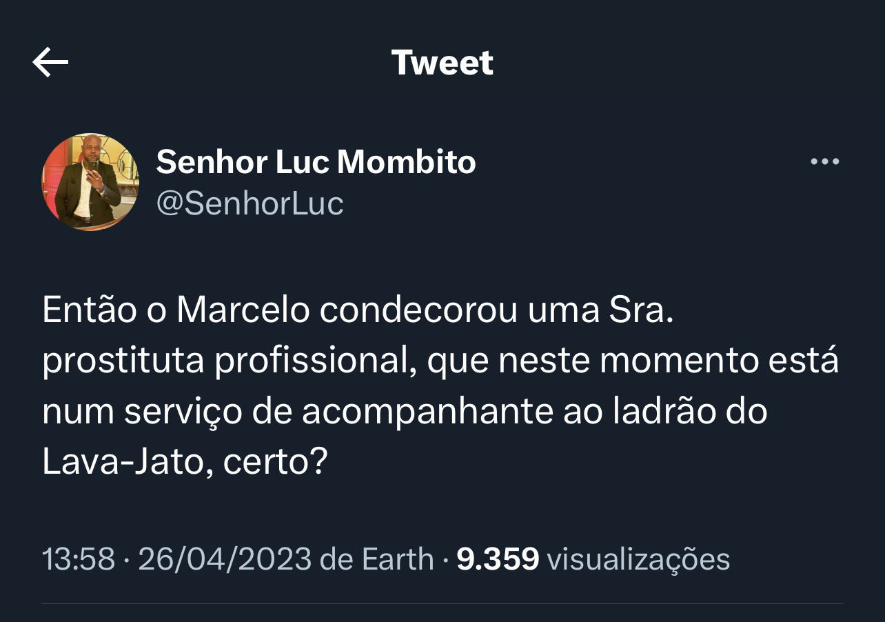 Luc Mombito é da direção do Chega, um partido de extrema direita de Portugal