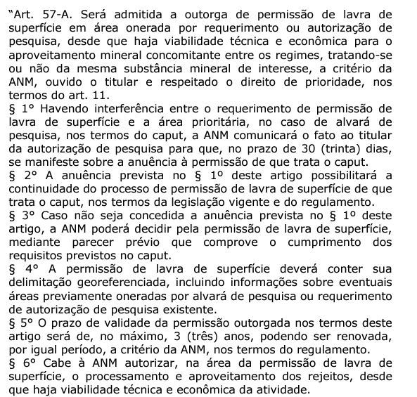 Trecho do projeto de lei