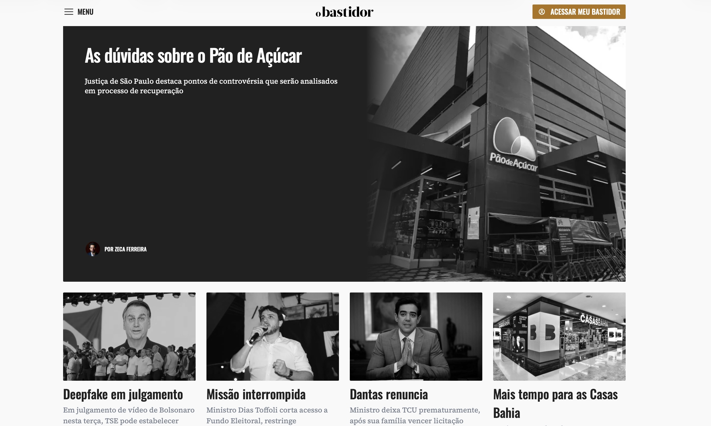 O novo Bastidor